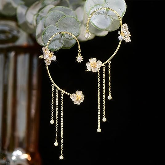 Crystal Butterfly Earrings (Pair)